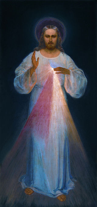 Chaplet of Divine Mercy painting