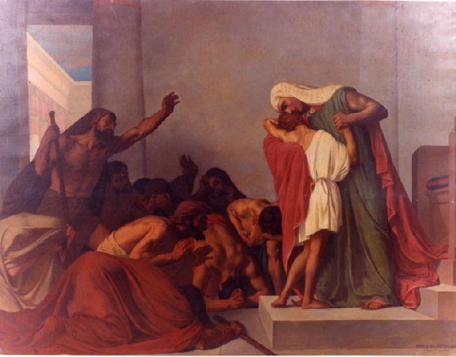Joseph Recognized by his Brothers - leon Pierre Urbain Bourgeois - 1863