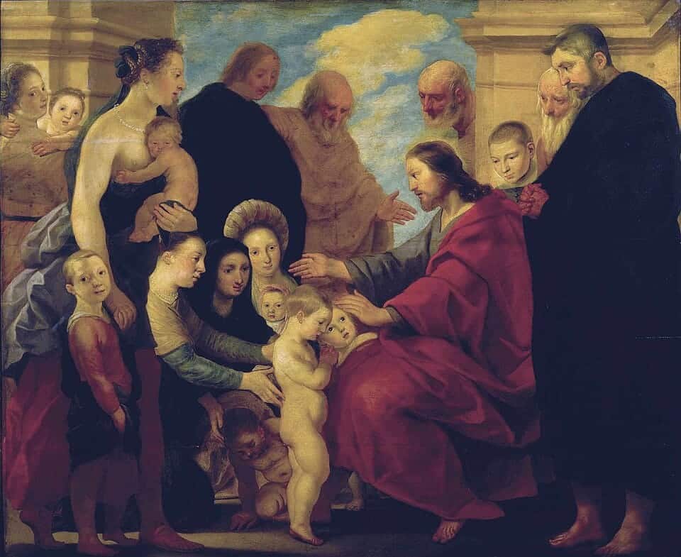 Painting - Let the Children Come to Me - Adam van Noort - 1600-1641
