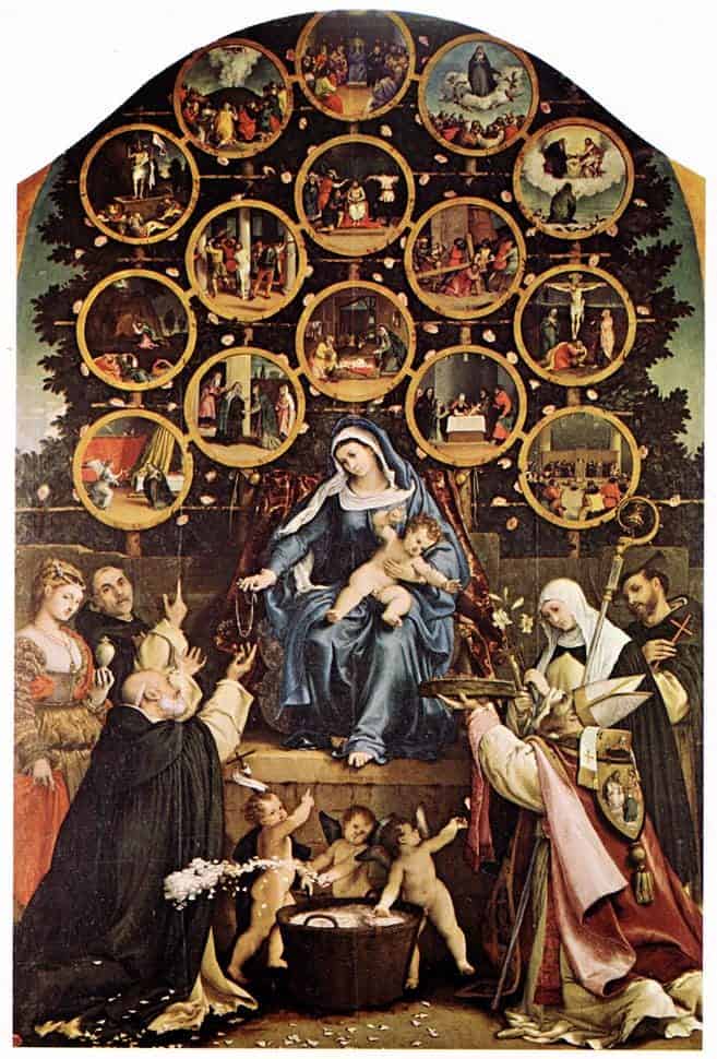 Rosary Closing Prayer - Painting - Madonna del Rosario - Lorenzo Lotto - 1539