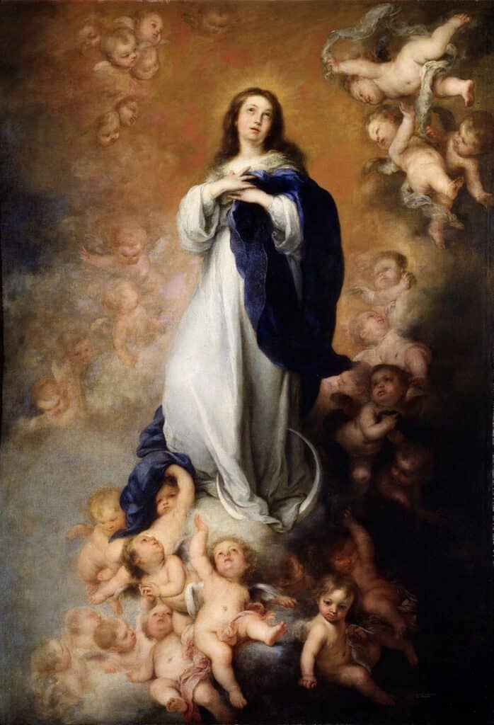 Painting - The Immaculate Conception of Los Venerables - Bartolomé Esteban Murillo - 1678