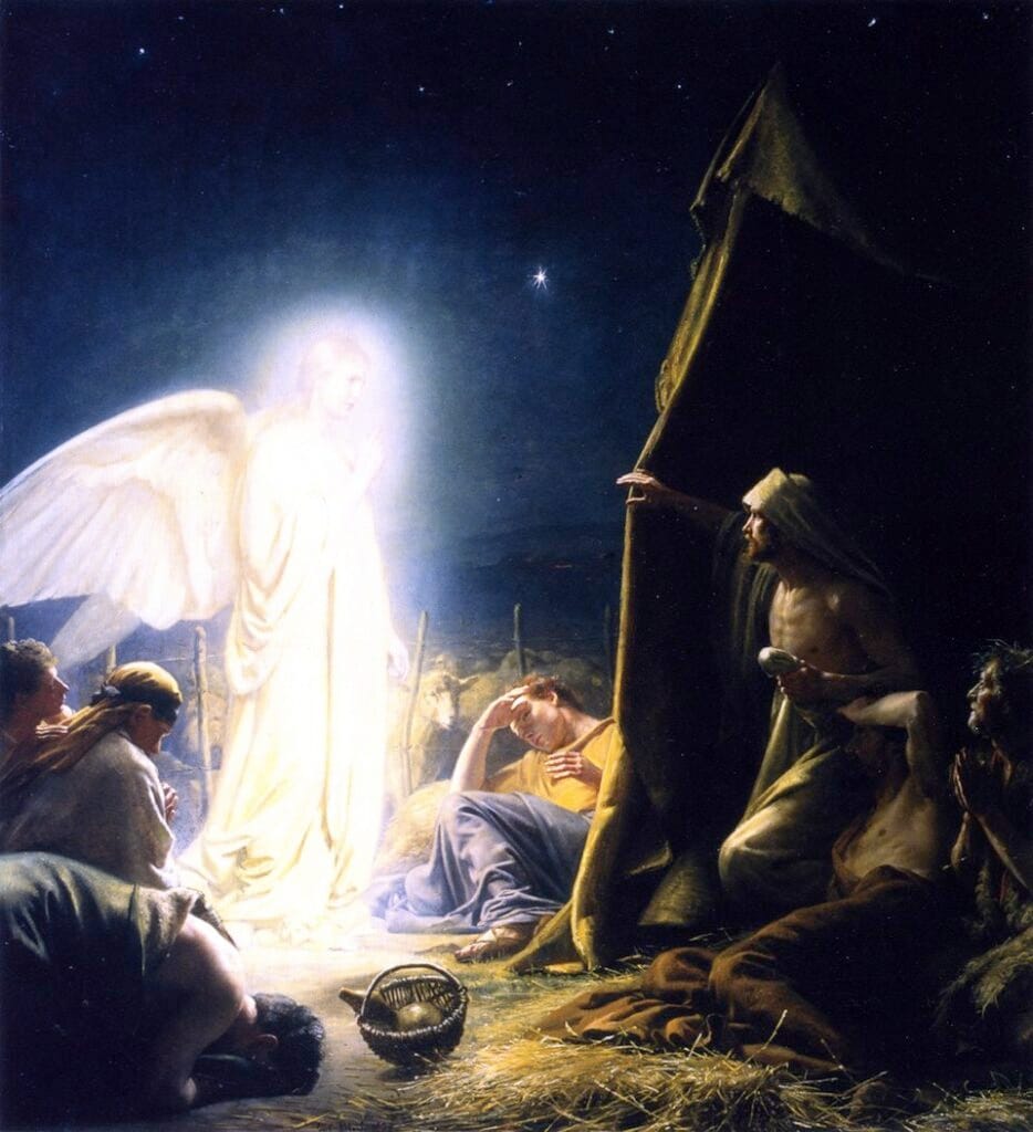 The Sheperds and the Angel - Carl Bloch - 1879 - nativity of jesus