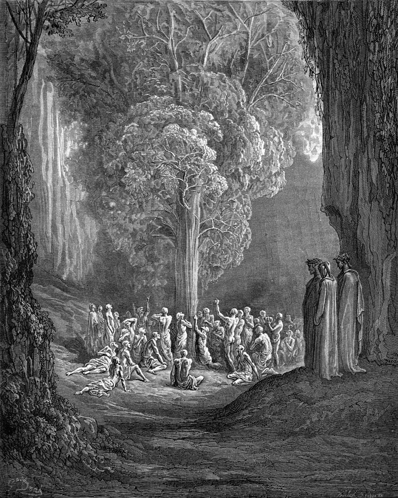 Etching - Gustave Doré - Puratorio Canto 24 - 1871