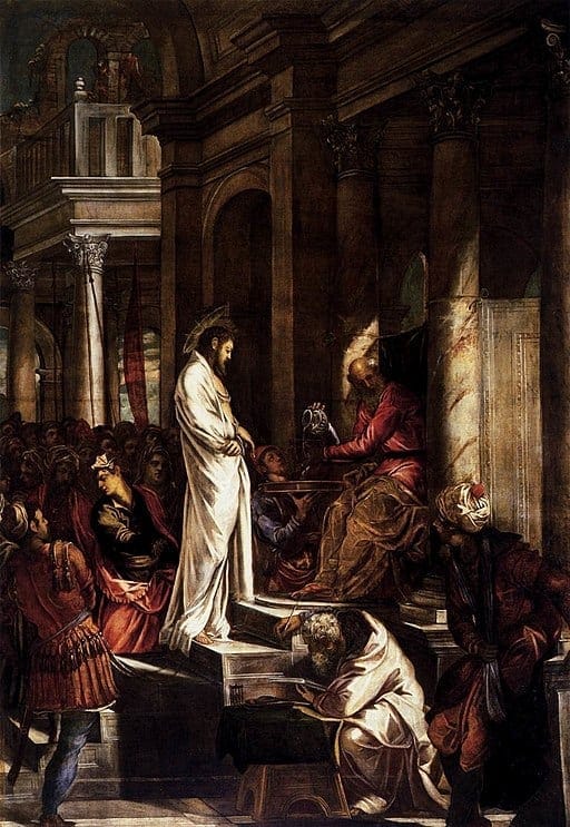 Christ Before Pilate (Sorrowful Mysteries) -Jacopo Tintoretto - 1556-1557