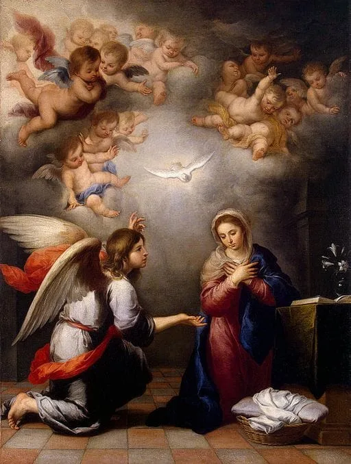 The Annunciation (Joyful Mysteries PDF) - Bartolom&eacute; Esteban Perez Murillo - 1660